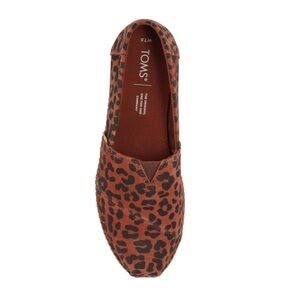 TOMS Womens Alpargata Leopard Leather Wrapped Slip On Flats sz 12